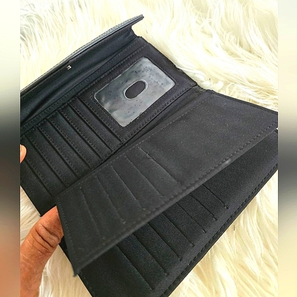 Guess Authentic Long Wallet Clutch Coin Pocket Signature Black🌴 - Picture 4 of 4